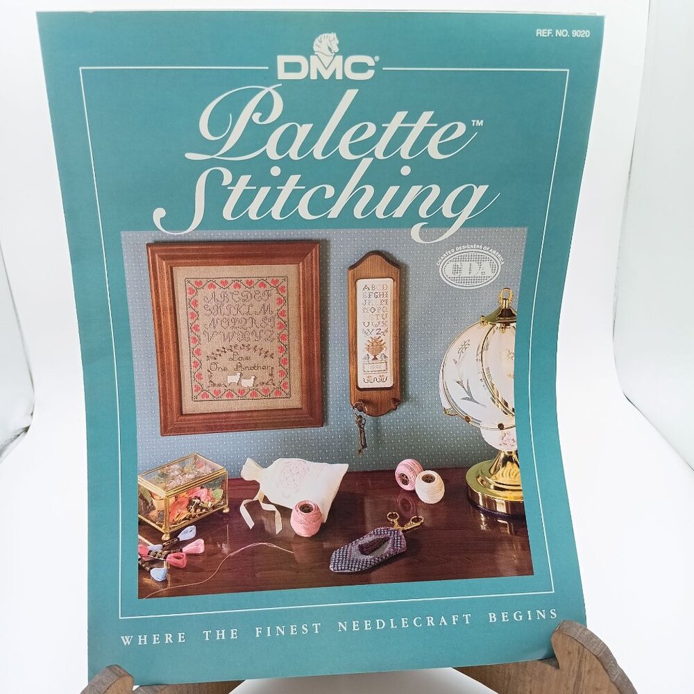 Vintage DMC Craft Pattern, Palette Stitching with Embroidery Floss 1990s